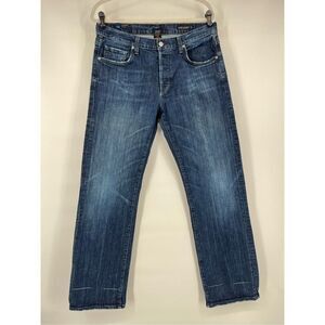 Citizens of Humanity Evans Elko Wash Jean Mens Size 34 Dark Wash Slight Distress